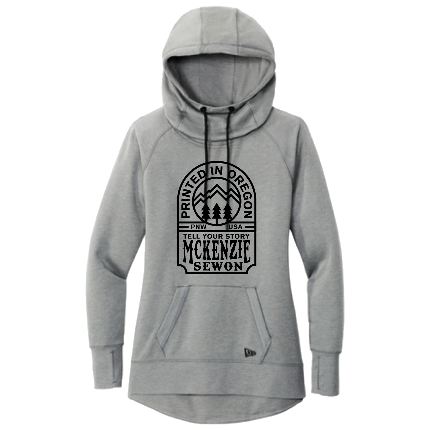 Ladies Hooded Sweatshirt with Printed in Oregon Design