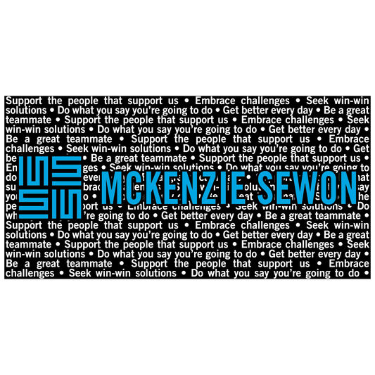 Beach Towel with McKenzie SewOn Core Values Design