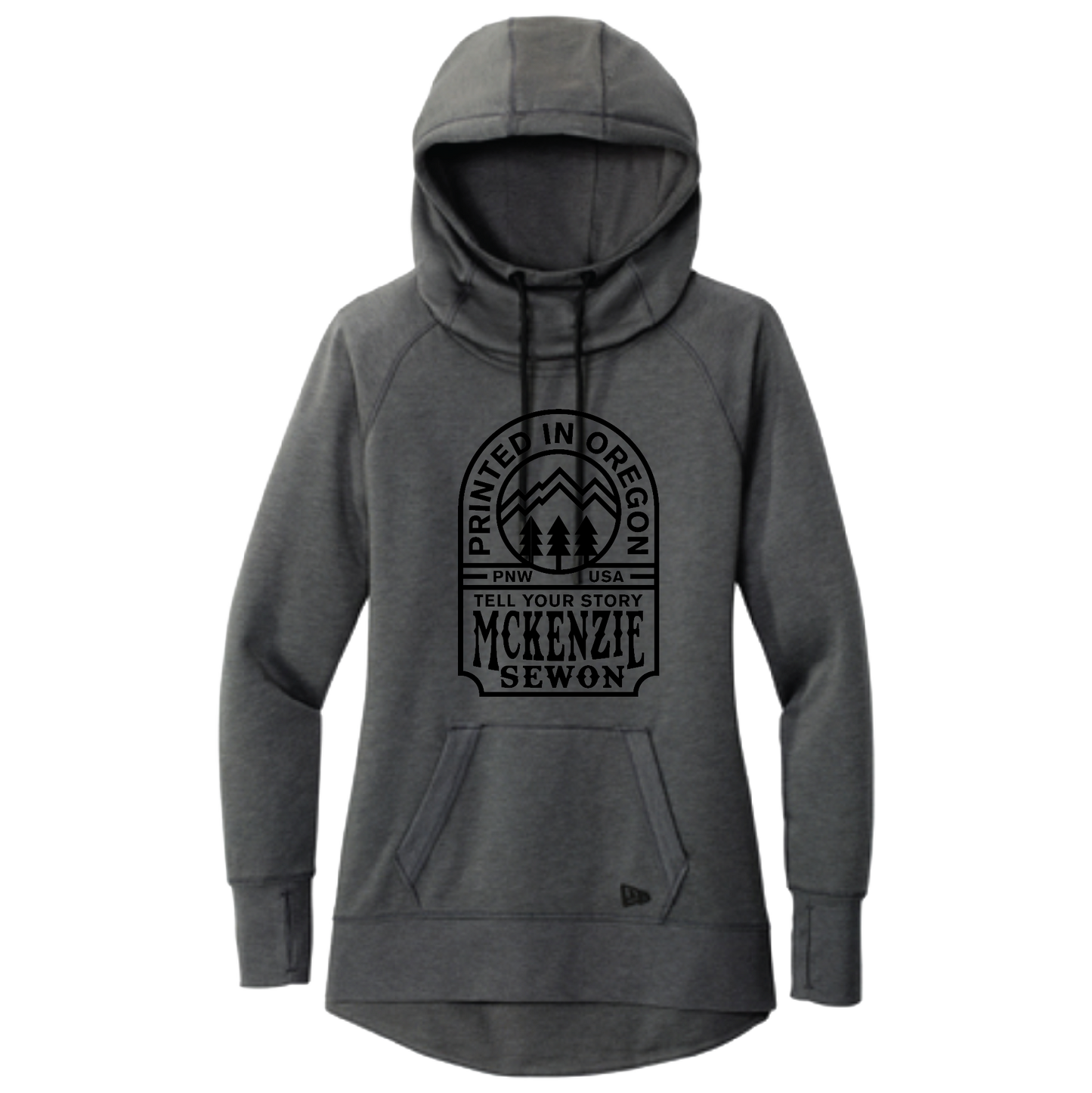 Ladies Hooded Sweatshirt with Printed in Oregon Design
