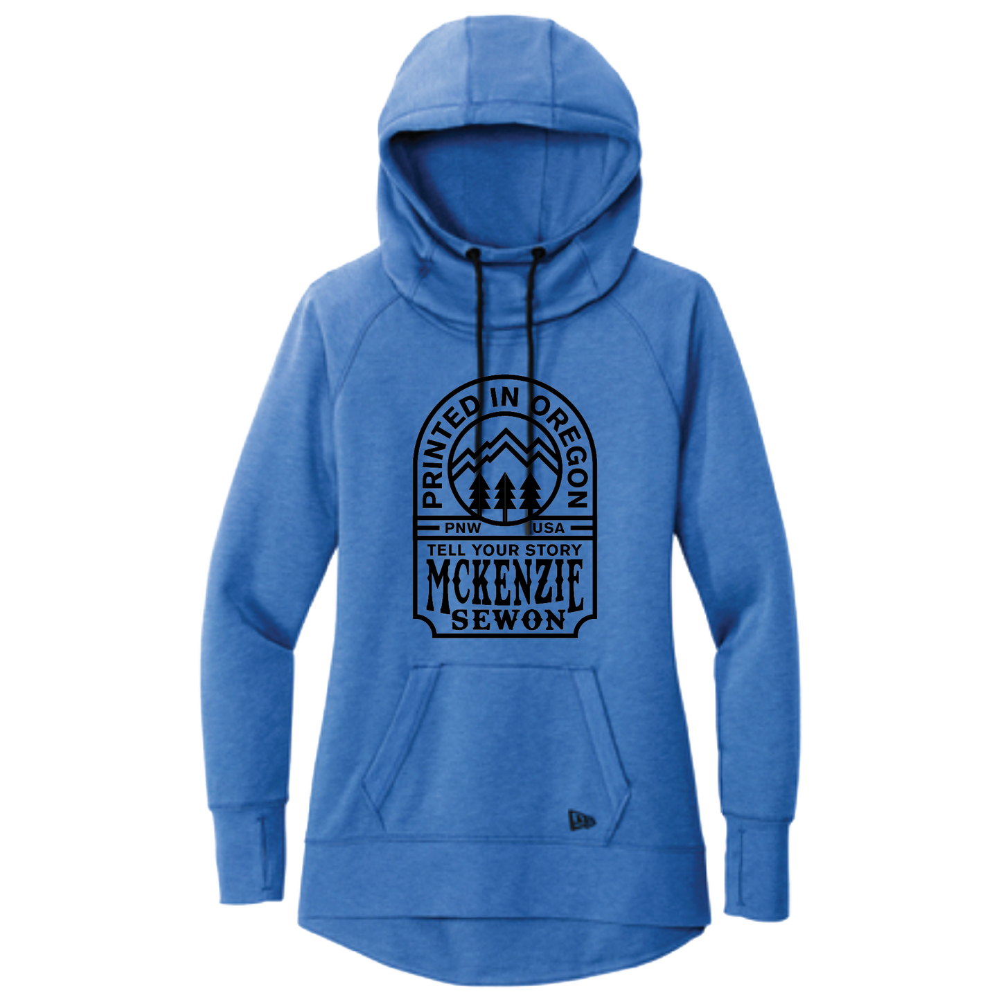 Ladies Hooded Sweatshirt with Printed in Oregon Design